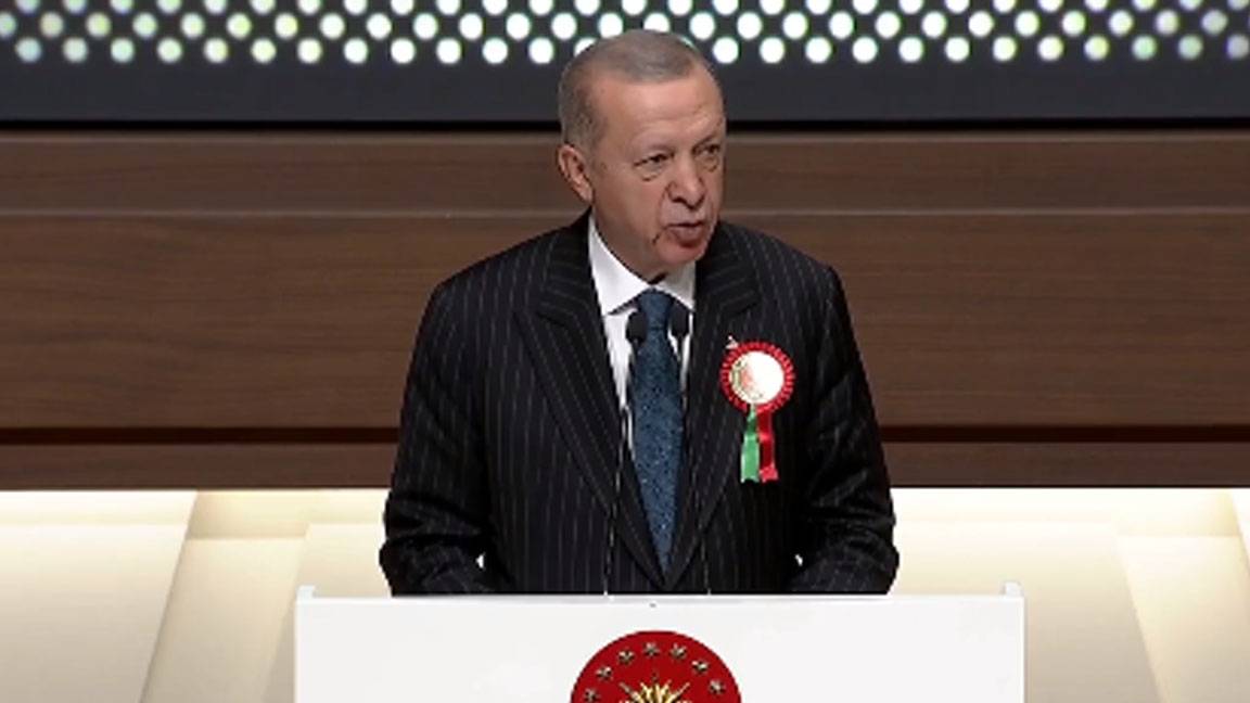 Erdoğan, İsimli Yıl Açılış Töreni'nde konuşuyor: Hukukun üstünlüğü prensibinden asla taviz veremeyiz